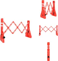vidaXL Verkeersbarrière - Verkeersbarrières - Afzethek - Afzethekken - Verkeersbarrières inklapbaar 210x50x105 cm rood