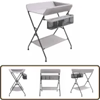 vidaXL Verschoontafel - Lichtgrijs & Inklapbaar Verschoontafel - Kinderkamer - Babykamer - Luier Verschonen - Opbergruimte