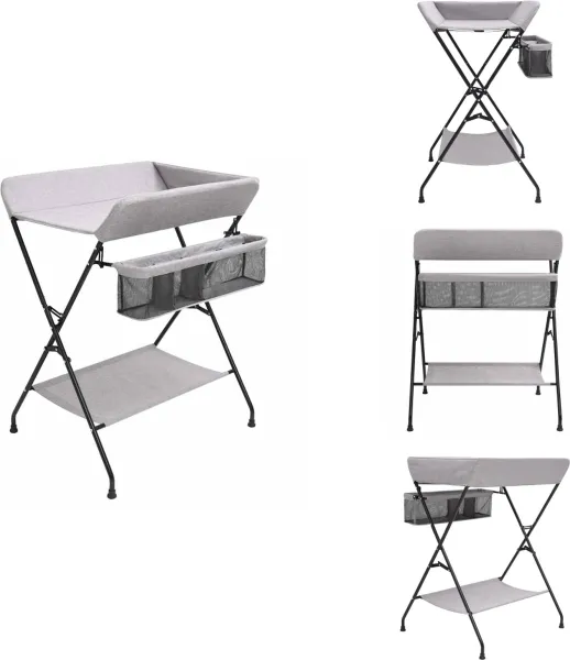 vidaXL Verzorgingstafel - Verzorgingstafels - Verschoontafel - Verschoontafels - Verschoontafel ijzer lichtgrijs